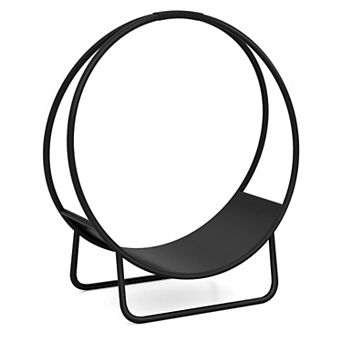 YIORTWO 20 Inch Round Firewood Log Hoop Heavy Duty Metal Storage Rack with Stand