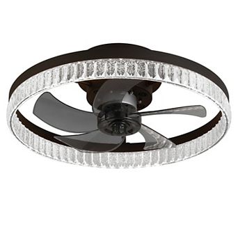YIORTWO 19.7Inch Reversible Dimmable LED Ceiling Fan Light Remote Timer Bedroom Living Room Fixture