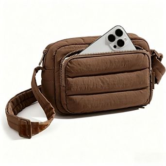 Women's Puffy Crossbody Bag, RFID Blocking, Adjustable Strap, 3.4L Compact for Travel Daily