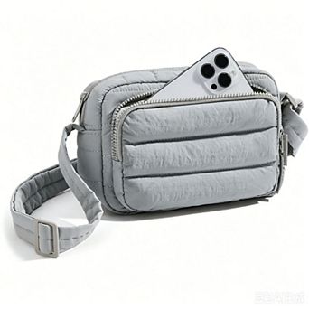 Women's Puffy Crossbody Bag, RFID Blocking, Adjustable Strap, 3.4L Compact for Travel Daily