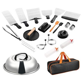 YIORTWO 28 pc Griddle Accessories Kit Stainless Steel BBQ Grill Tool Set