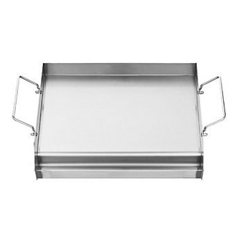 YIORTWO 17 x 13 Inch Stainless Steel Flat Top Griddle Pan for BBQ Grill Camping