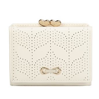 Women's Trifold Wallet, Hollow-out Design Kiss Lock Coin Purse, Portable Organizer for Daily Travel