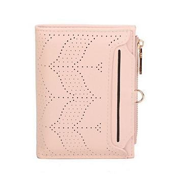 Women's RFID Blocking PU Leather Trifold Wallet 10 Card Slots Zipper Coin Purse for Travel Daily