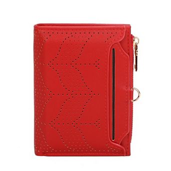 Women's RFID Blocking PU Leather Trifold Wallet 10 Card Slots Zipper Coin Purse for Travel Daily