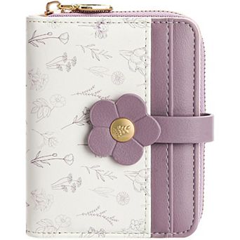 Women's RFID Bifold PU Leather Wallet,Large Capacity Card Holder with Zipper Pocket,for Daily Travel