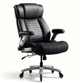 YIORTWO 500lbs Big and Tall Office Chair Wide Seat Ergonomic Leather Flip Arms
