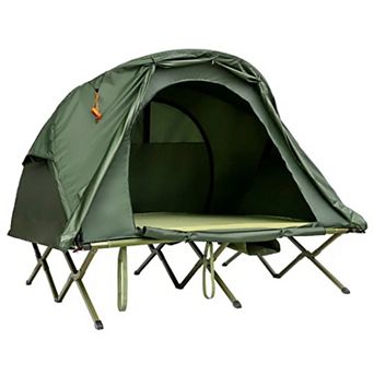 YIORTWO 2 Person Camping Cot Tent with Rainfly Sleeping Mat Elevated Bed