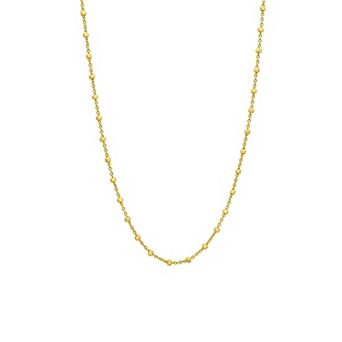 PRIMROSE 14k Gold Flash Plated Cubic Zirconia Cable Chain Necklace