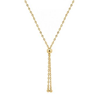 PRIMROSE 14k Gold Flash Plated Polished Slider Necklace