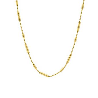 PRIMROSE 14k Gold Flash Plated Cubic Zirconia Textured Bar Station Necklace