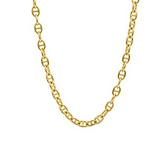 PRIMROSE 14k Gold Flash Plated Cubic Zirconia Mariner Chain Necklace