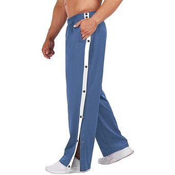 PINSAPRK Men' Tear-Away Pants High Split Snap Button Casual Post-Surgery Sweatpants with Pockets