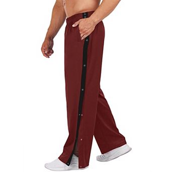 PINSAPRK Men' Tear-Away Pants High Split Snap Button Casual Post-Surgery Sweatpants with Pockets