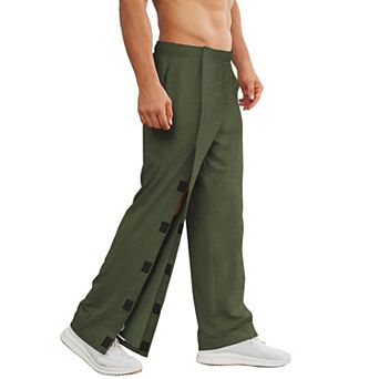 PINSPARK Mens Side Open Bottom Loose Fit Adaptive Post Surgery Casual Sweatpants