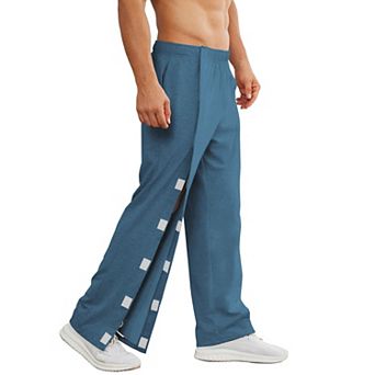 PINSPARK Mens Side Open Bottom Loose Fit Adaptive Post Surgery Casual Sweatpants