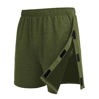 PINSPARK Mens Snap Button Post Surgery Recovery Casual Shorts with Pockets