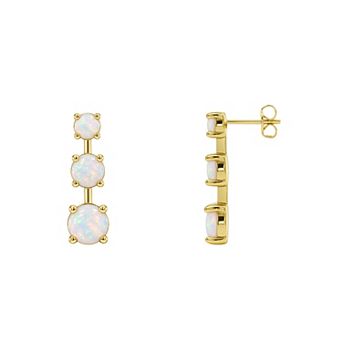 PRIMROSE Simulated Opal Triple Graduated Post Earrings