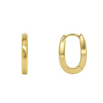 PRIMROSE 14k Gold Flash Plated Polished Square Hoop Earrings