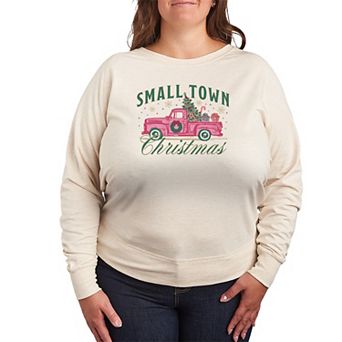 Plus Size "Small Town Christmas" French Terry Long Sleeve Tee