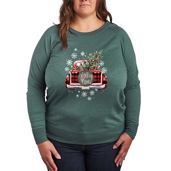 Plus Size Merry X-mas French Terry Long Sleeve Tee