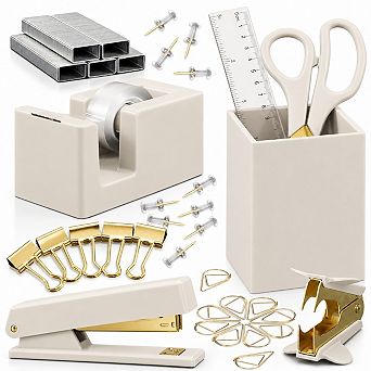 Aesthetic Desk Accessories Set Desktop Organizer Office Supplies Kit For Workspace Organization