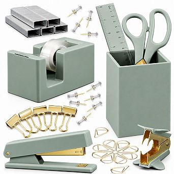 Aesthetic Desk Accessories Set Desktop Organizer Office Supplies Kit For Workspace Organization