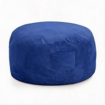 4-in-1 Oversized 4ft Bean Bag Sofa, Convertible Lounger & Bed, Washable Soft Removable Velvet Cover