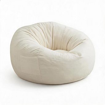 4-in-1 Oversized 4ft Bean Bag Sofa, Convertible Lounger & Bed, Washable Soft Removable Velvet Cover