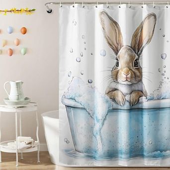 Rabbits Bathroom Easter Shower Curtains for Bathroom Waterproof Decor 72x72 Inch