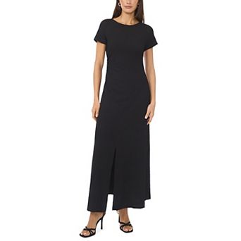 Women's MSK Short Sleeve Side Ruched Asymmetrical Maxi Dress