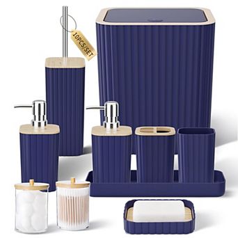 Bathroom Accessories Set Toilet Brush Trash Can Soap Dispenser