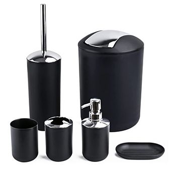 Bathroom Accessories Set Trash Can Soap Dispenser Toothbrush Holder