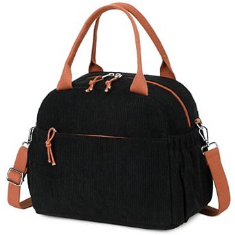 Women Corduroy Lunch Tote Insulated Cooler Bag