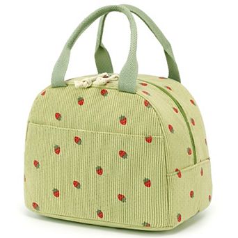 Corduroy Lunch Tote Bag Insulated Cooler Work Picnic Travel