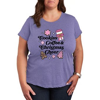 Plus Size "Cookies, Coffee & Christmas Cheer" Graphic Tee