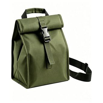 Foldable Lunch Bag Portable Shoulder Strap Outdoor Work Travel