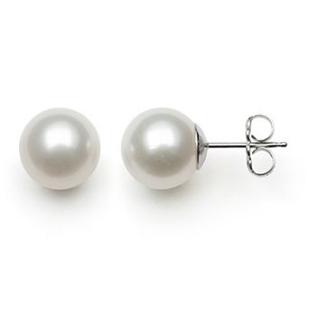 Velori Sterling Silver Freshwater Cultured Pearl Round Stud Earrings
