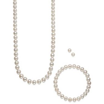 Velori Sterling Silver A Freshwater Cultured Pearl Necklace, Bracelet & Stud Earring Set