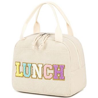 10L Corduroy Insulated Lunch Bag Tote