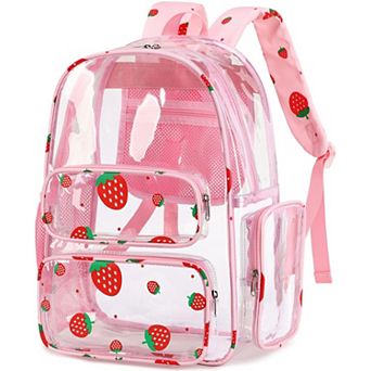 17" Transparent Bookbag See Through Student School Travel Bag