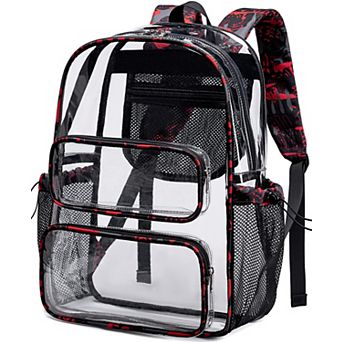 17" Transparent Bookbag See Through Student School Travel Bag
