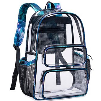 17" Transparent Bookbag See Through Student School Travel Bag