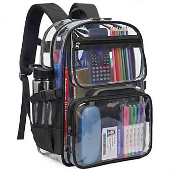 Clearpack PVC Transparent Bookbag Laptop Stadium Security