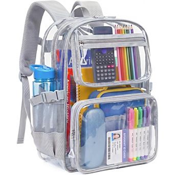 Clearpack PVC Transparent Bookbag Laptop Stadium Security