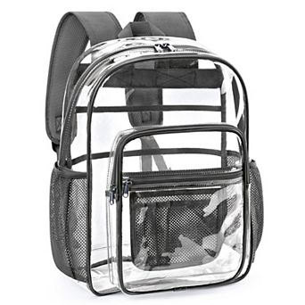 17” Transparent PVC Bookbag Heavy Duty Reinforced Straps Security Work School