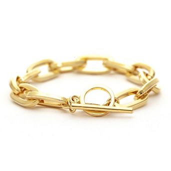 Rivka Friedman 18K Gold Plated Polished Paper Clip Toggle Bracelet