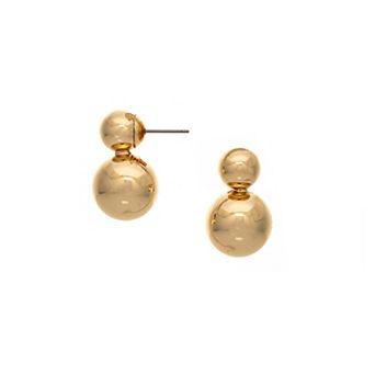 Rivka Friedman 18K Gold Plated Polished Double Bubble Drop Earrings