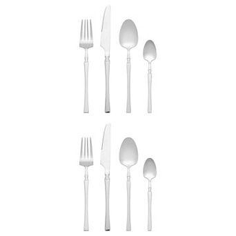 8 pc Stainless Steel Silverware Set with Spoons and Forks, Kitchen Cutlery Set, Serving Utensils Set