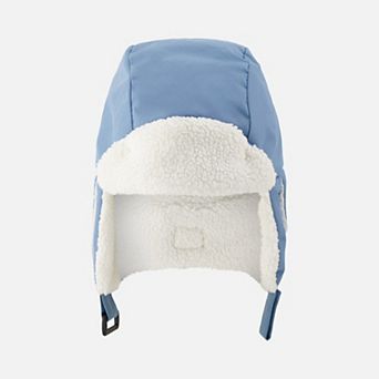 Baby Boy Faux Fur-Trimmed Chapka with Ear Flaps and Chin Strap